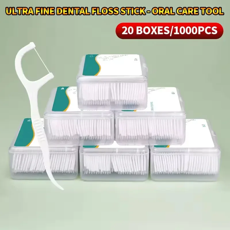 Caja de 1/3/6/20 de hilo Dental desechable portátil, palillo de dientes de plástico, palo de hilo Dental de alta tensión, caja de hilo Dental Cuidado bucal