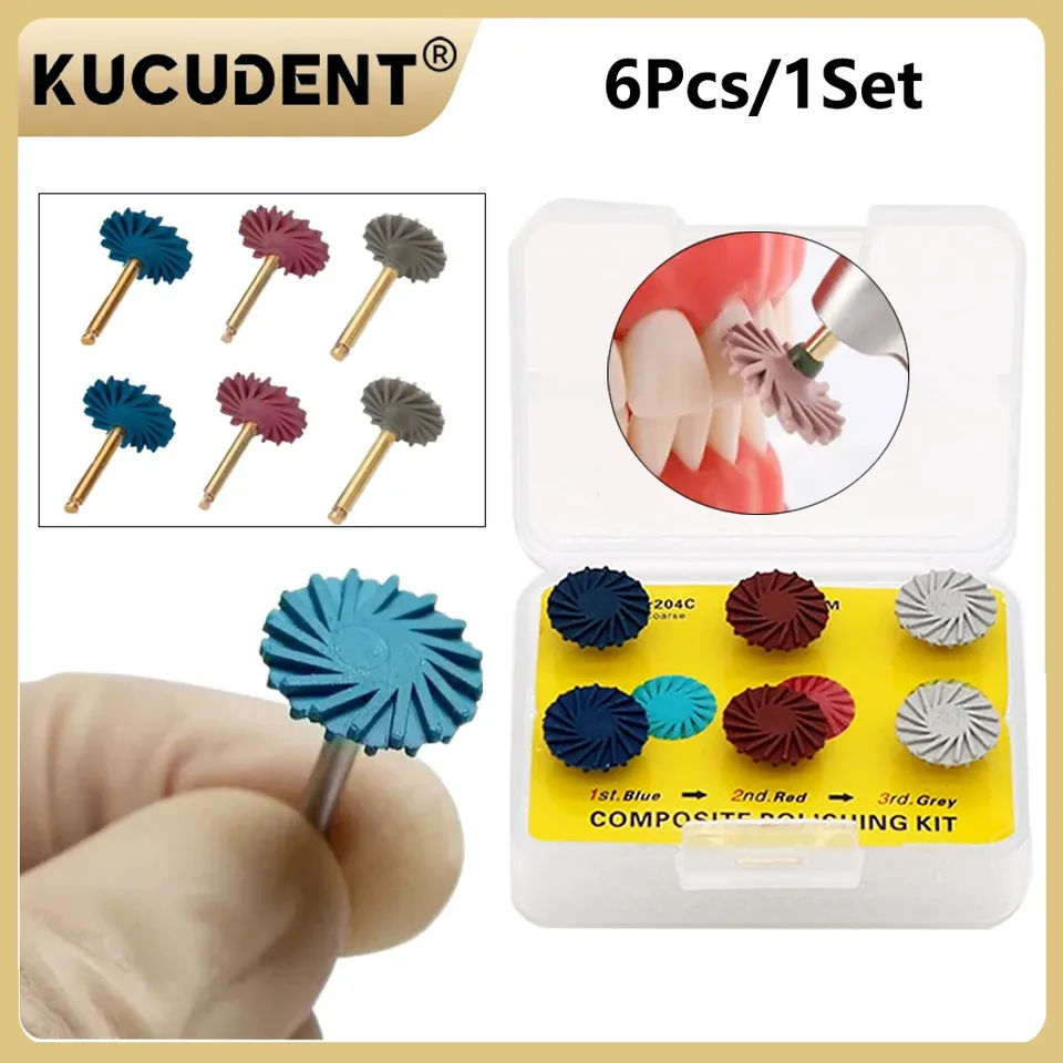 Pulidor de goma Dental, sistema de diamante, fresas, rueda de pulido RA, discos de pulido de resina compuesta, cepillo flexible en espiral, herramientas de odontología