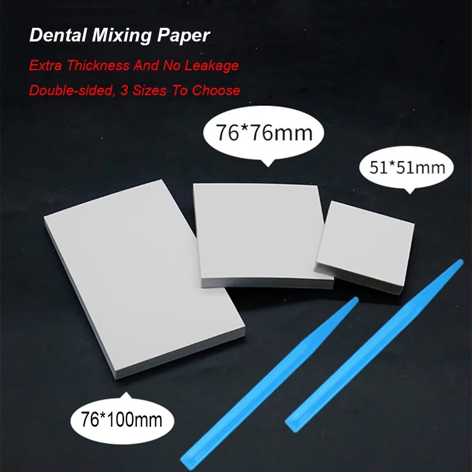 Papel mezclador desechable para laboratorio Dental S/M/L, 50 hojas, cemento en polvo para odontología, almohadilla mixta, espátula para clínica de dentista, consumible compuesto