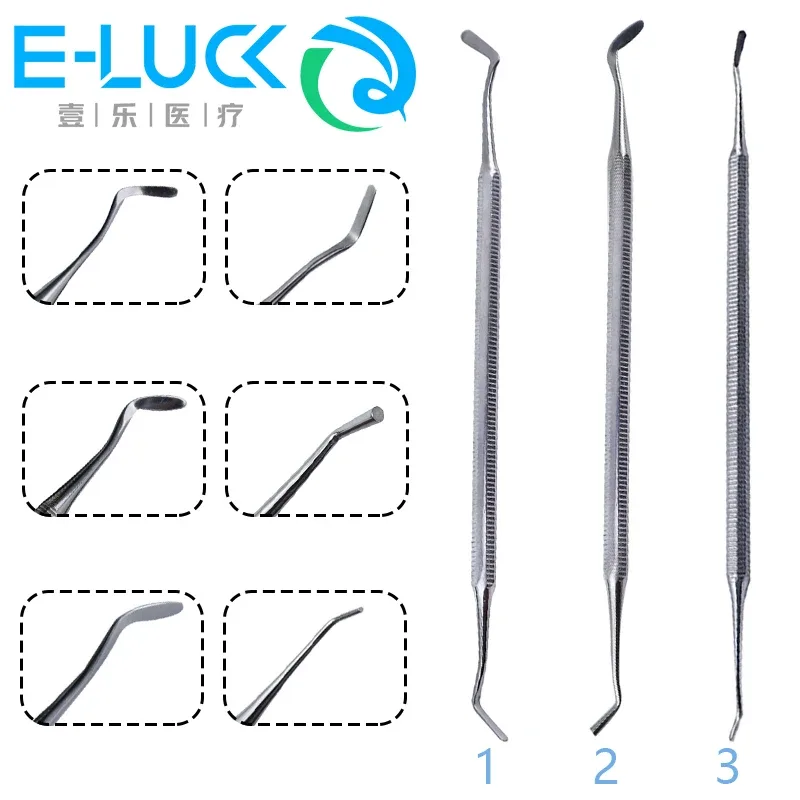 Herramienta de instrumento Dental, espátula de restauración de llenado de cemento, herramientas de relleno de resina compuesta de acero inoxidable de doble extremo, 1 ud.