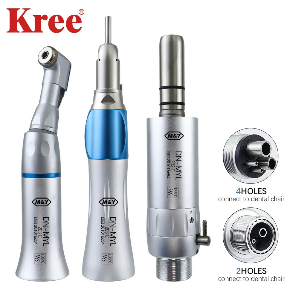 Kits de piezas de mano dentales de baja velocidad 203C, Motor de aire de 2/4 orificios, pieza de mano recta de contraángulo, herramientas de equipo para dentistas